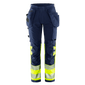 FRISTADS GREEN HI VIS DAME STRETCH HÅNDVÆRKERBUKS