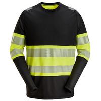SNICKERS 2430 HI VIS T-SHIRT M/ LANGE ÆRMER